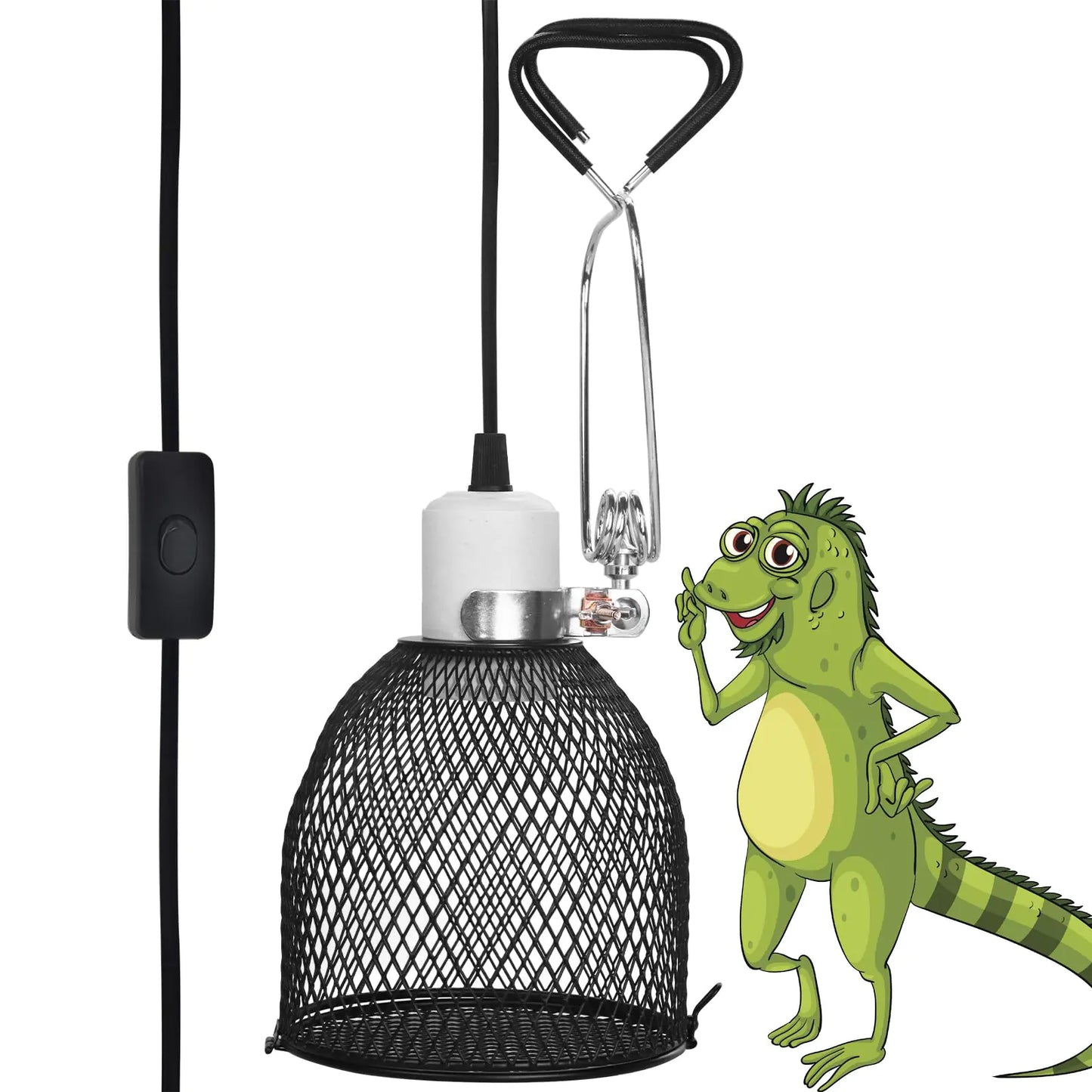 APlayfulBee Reptile Heat Lamp Cap Heat Lamp Fixture Reptile Anti-Scald Lampshade Ceramic Heat Emitter Basking Heater Lamp Reptile Accessories for Turtles Chicks Lizard Snak