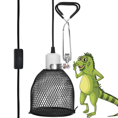 APlayfulBee Reptile Heat Lamp Cap Heat Lamp Fixture Reptile Anti-Scald Lampshade Ceramic Heat Emitter Basking Heater Lamp Reptile Accessories for Turtles Chicks Lizard Snak