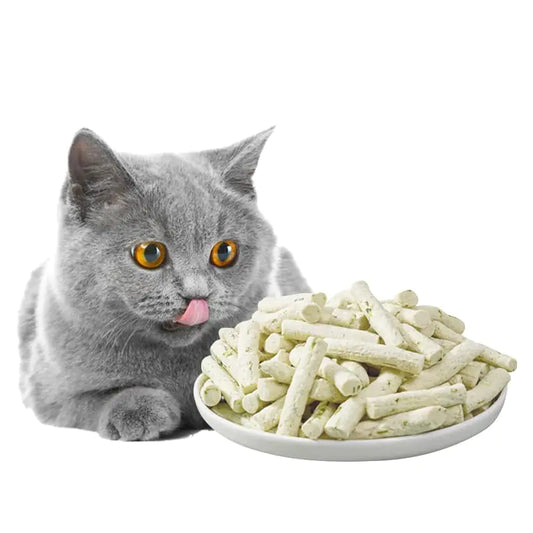 High quality Avocatto 3.5oz Cat Grass Teething Stick for Cat Natural Cat Grass Treats for Indoor Cats Freeze Dried Cat Grass Sticks with Goat Milk for Teeth Cleaning and Hairball Treatment