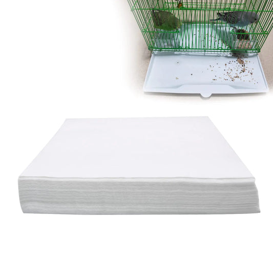 Bird Cage Liner Papers 100 Sheets 10.6×8in Non-Woven Bird Cage Liners 4 Size to Choose Precut Absorbent Bird Paper (10.6×8in 100 Sheet)