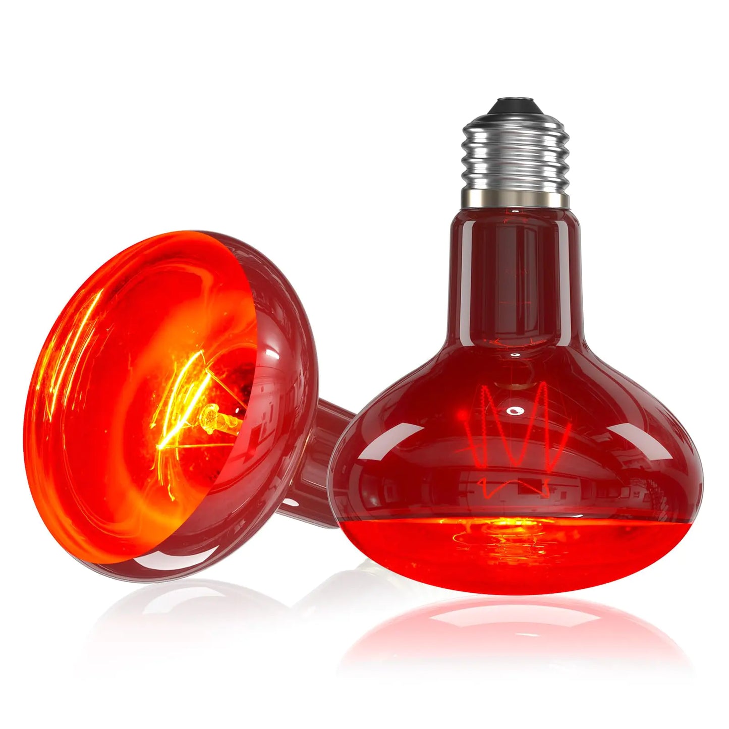 TobeBright Infrared Red Heat Bulb75W Reptile Heat Lamp Bulbs Red Basking Spot Light Reptile Heat Bulb Dimmable Heating Lamp for Chickens Lizard Bearded Dragon Leopard Gecko-2Pack